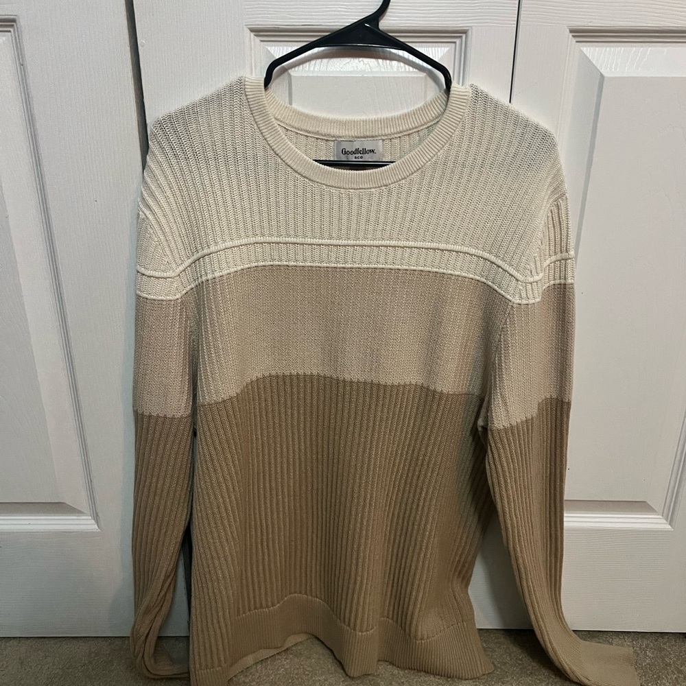 Goodfellow & Co Tan and Cream Knit Sweater